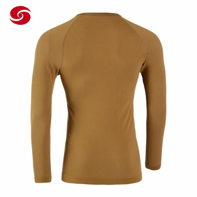 Long Sleeve Brown Breathable Round Neck Shirt for Man