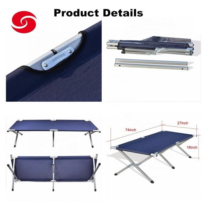 High Quality Outdoor Aluminum Frame Trip Folding Bed