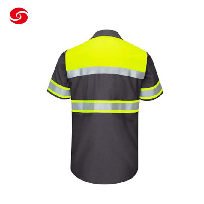 Custom Safety Work-Wear Short Sleeve Work Suit with Visibility Reflective Tape