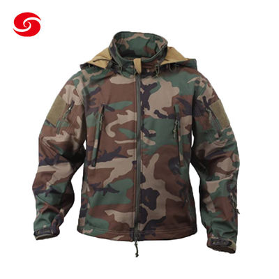 Soft Shell Jacket With Logo Military Outdoor Equipment Zipper Closure