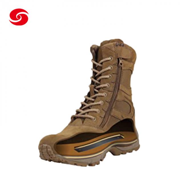 Desert Color Tan Side Zip Boots Military Training Boots Combat Boots
