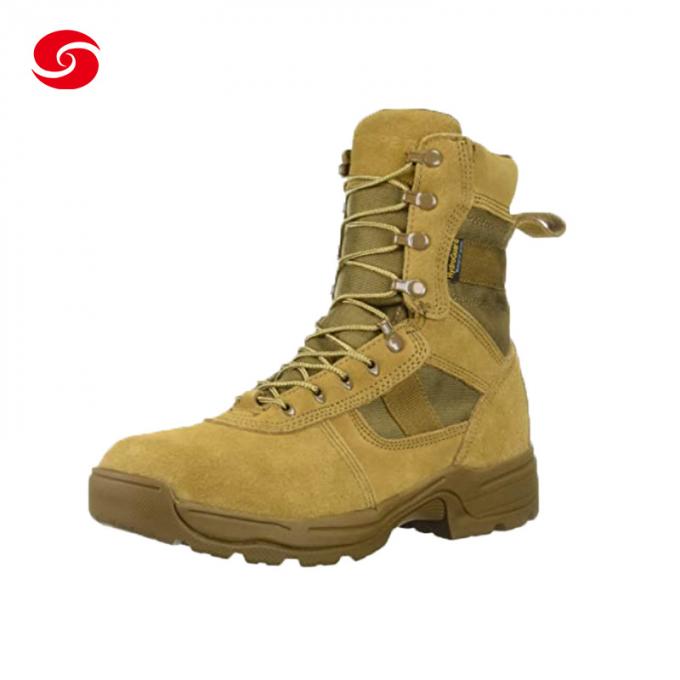 Custom Wholesale Rubber Outsole Suede Leather Police Army Shoes Military Boots