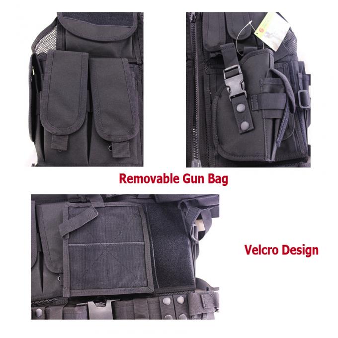 Black Police Security Tactical Vest Multifunctional Airsoft Vest