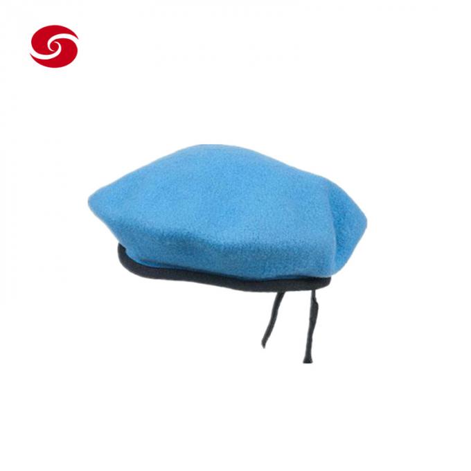 Un Army Soldier Customized Wool Military Beret Cap with Leather Binding