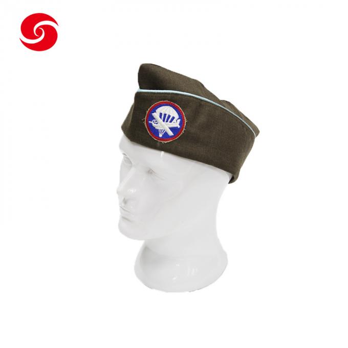 Military Police Captain Hat Officer Garrison Cap Customizable Embroidered Logo Navy Garrison Cap