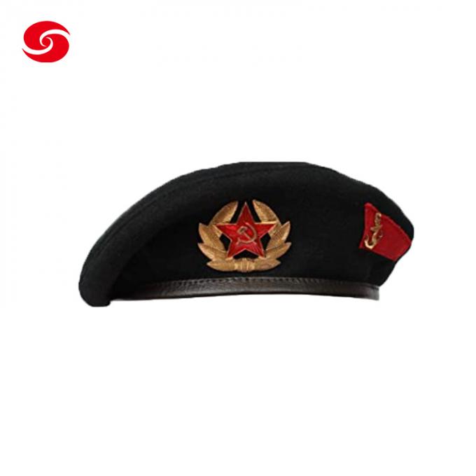 Vintage Russian Unisex Beret Original Soviet Army Unisex Wool Beret Hat Genuine Headwear
