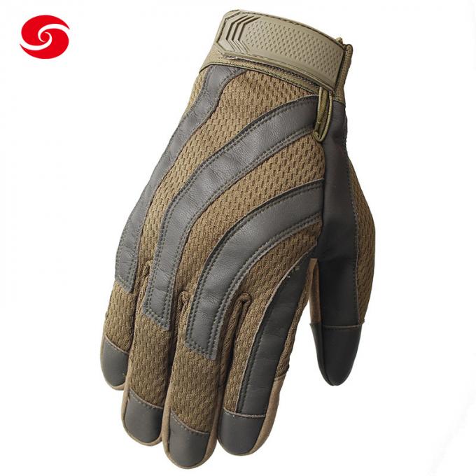 Camouflage Nylon Leather Protection Outdoor Gloves for Tactical