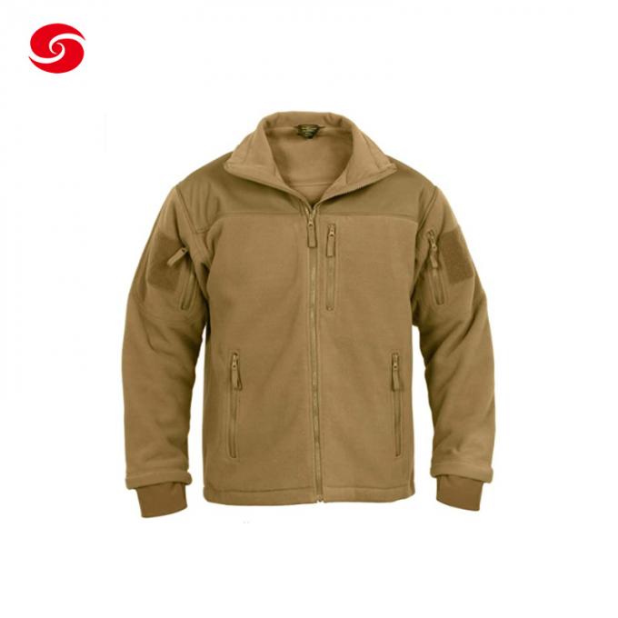 High Quality Outdoor Warm Comfortable Army Military Tactical Khaki Fleece Jacket