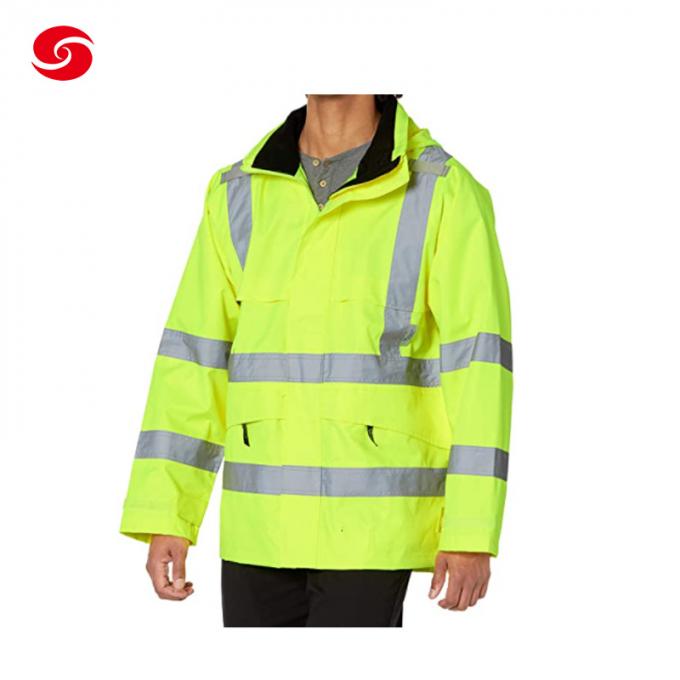 Professional Rip-Stop Waterproof and Windproof Safety Rain Jacket