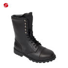 Full Black Leather Police Army Boots Footwear Man Shoes