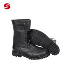 Full Black Leather Police Army Boots Footwear Man Shoes