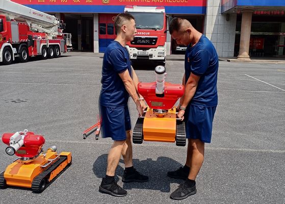 Cobra-I Portable Fire Fighting Robot Faster to Deploy and Retrieve Small but Tough