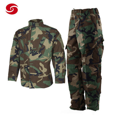 Woodland Camouflage Print Army Combat Military Uniform Polyester / Cotton