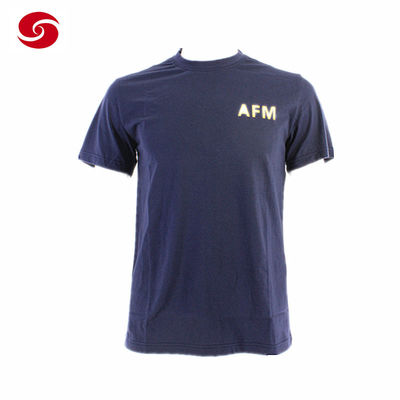 AFM Military Blue O-Neck Training T Shirt For Man