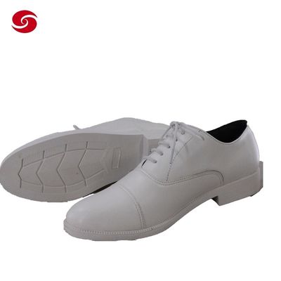 White Navy Leather PU Army Parade Shoes Military Parade Officer Shoes