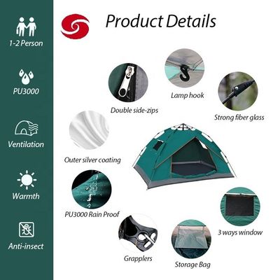 1-2 Person Waterproof Outdoor Tent Hiking Military Beach Folding Automatic Popup