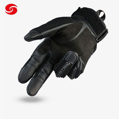 Black Nylon Windproof Military Tactical Gloves with Fingers  for Man