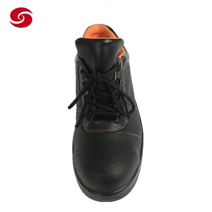 PU Rubber Work Shoes Safety Shoes Footwear with Embossed Leather